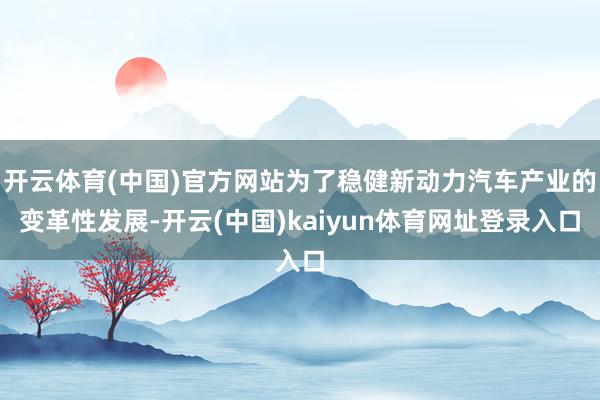 开云体育(中国)官方网站为了稳健新动力汽车产业的变革性发展-开云(中国)kaiyun体育网址登录入口