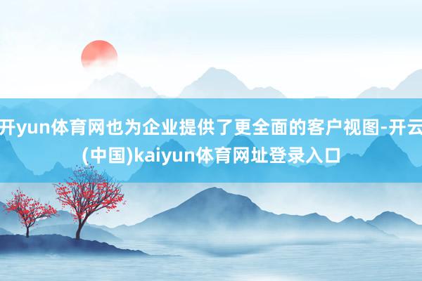 开yun体育网也为企业提供了更全面的客户视图-开云(中国)kaiyun体育网址登录入口