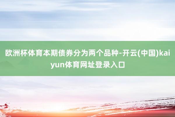 欧洲杯体育本期债券分为两个品种-开云(中国)kaiyun体育网址登录入口